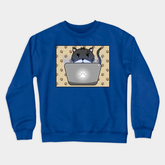 Working Cat Crewneck Sweatshirt by thearkhive